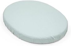 Stokke Sleepi Mini Fitted Sheet, Dots Sage - Soft Sheets for Sweet Dreams - Made for the Oval Sleepi Mini Mattress - Safe, Stylish & Washable - 100% Fine Cotton Percale
