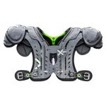 XTECH X2 Football Shoulder Pads - Best Configuration for RB, OLB, ILB, FB, Safety, QB Players - Advanced Lightweight Pad for Adult Mens and High School Players (Skill, Small: 17-18""), Grey