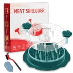 Chicken Shredder,9.2" Chicken Breast Shredder Tool Twist,Transparent Lid,Large Meat Shredder Machine - Ergonomic Handle,Dishwasher Safe,Anti-slip,Cleaning Brush,Heat Resistant,BPA Free (Deep Green)