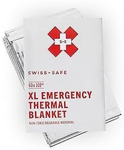 Swiss Safe XL Emergency Mylar Thermal Blankets + Bonus Space Blanket - Compact & Insulated for Cold Weather - Designed for NASA, Outdoor Camping, Survival, First Aid Car Kit - Silver, 25 Pack XL