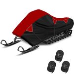 New Generation Snowmobile Cover! XYZCTEM Waterproof Trailerable Snowmobile Cover Sled Ski Cover Compatible with Yamaha Polaris Ski-Doo Arctic Cat(Fits 130"x 51"x 48", Black&Red)