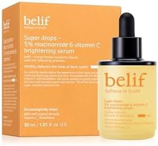 belif Super Drops 5% Niacinamide & Vitamin C Serum | Evens Skin Tone, Reduces Dark Spots & Post-Blemish Marks, Soothes Redness with AHA & Glutathione