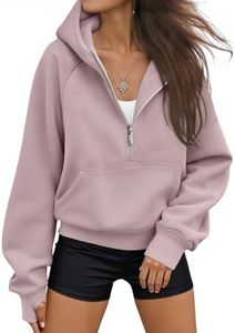 AUTOMET Womens Hoodies Fleece Fall Fashion Outfits Workout Sweatshirts Y2k Winter Zip Up Jackets Oversized Tops Clothes 2026 DarkPink M