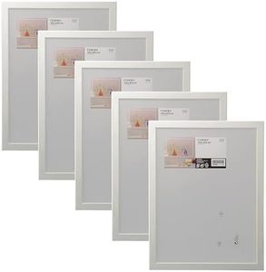 Ikea FISKBO Lot de 5 cadres photo en plastique et panneau de fibres, 30 x 40 cm, blanc