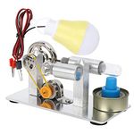 Stirling Engine Motor Kit, Steam Heat Electricity Power Generator Mini Steam Engine Model Physical Experimental Education Toy Craft DIY for Kids Students Stirling Engine Motor