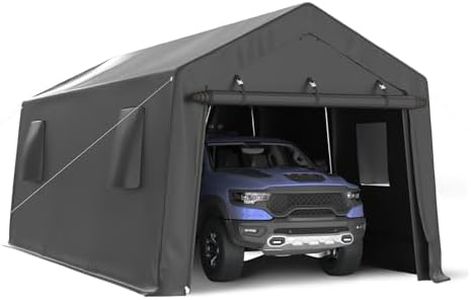 UDPATIO 10x20 FT Carport Heavy Duty, Peak Roof Portable Garage Waterproof Anti-Snow UV-Resistant Car Port with Roll-up Doors Galvanized Steel Tube Frame Storage for Vehicle Truck Boat, Black