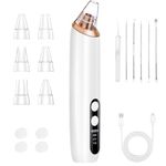 BUTBU Blackhead Remover Vacuum, Visible Facial Pore Cleanser with 3 Suction Power Mode and 6 Suctions Heads, Rechargeable Whitehead Extractor Tool, Suitable for Facials Cleansing, Acne Treatment