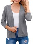 TASAMO Women's Bolero Shrug Stylish and Lightweight Cover Up Elegant Cardigan（XX-Large,Dark Gray）