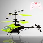 KRIMION® Remote Toy Plastic Helicopter Remote Control Helicopter for 6 + Years Boys Indoor and Outdoor Helicopter, Palm Sensing Helicopter with led Lights (Pack of 1) (gree)