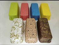 Bakerelation Bake and Serve Plumpy 10 pcs Plum Cake Tea Cake - Loaf Tray - Polka BAKEABLE Tray(5 Random Colors) - Pack of 10 Pieces, Multicolor