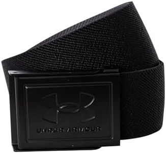 Under Armour Men's Stretch Webbing Belt, (001) Black/Castlerock/White
