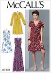 McCall's M7381 Sewing Pattern Misses' Dresses Uncut, Size XS-S-M