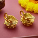 TIED RIBBONS Metal Diya | Set of 2, 2 inch | Golden Diya Oil Lamps for Home Decoration and Pooja | Puja Decorations and Traditional Indian Return Gifts | Diwali Decorations for House