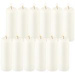 12 Pack Ivory Pillar Candles, Unscented Candles Tall Votive Candle Paraffin Wax Long Lasting Candles Clean Burning Candles for Home Decor Wedding Party Dinner Bath Spa (2 x 6 Inch)