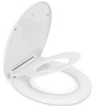 Toilet Seat, MUJIUSHI Slow Close 2-in-1 Family Toilet Seat with Built in Potty Training Child Seat, Detachable Magnetic Kids Seat Cover, Standard O Form Family Toilet Lid for Toddlers & Adults