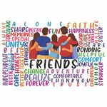 KREEPO Friends Forever Typography Self-Adhesive Vinyl Wall Sticker for Wall Decoration Size(35.5inch X 23inch)_Multicolor_kr80