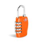 CFMOUR TSA Suitcase Locks - 1, 2, 3, 4, 5, 6 Pack 4-Dial Security Travel Combination Padlock for Suitcases Luggage Case Bag Code Lock - Orange (Pack of 1)