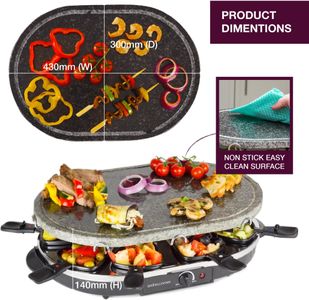 Andrew James Raclette Grill – 8-Pan Tabletop Party Grill