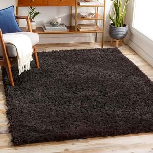 Mark&Day Area Rugs, 6x9 Abraham Modern Shag Black Area Rug, Black Carpet for Living Room, Bedroom or Kitchen (6'7" x 9')