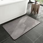 MontVoo Bath Mat Rug for Bathroom-Bathroom Mat Bathroom Rug Non Slip Absorbent Quick Dry Bathmat Shower Mats-Bathroom Floor Mats in Front of Bathtub Sink Washroom Mat Grey 50x80CM