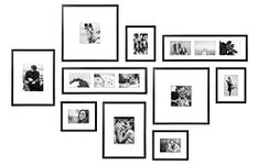 ArtbyHannah 10 Pieces Black & White Large Gallery Wall Frame Set, with Wood Frames and Family Photo Prints Collage for 14 Pic Hanging and Living Room Decoration, Multi-Size