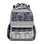 ALAZA Elephant Boho Mandala Style Stylish Large Backpack Personalized Laptop iPad Tablet Travel School Bag with Multiple Pockets for Men Women College