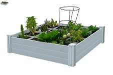 Vita 4'x4'x11 Vinyl Garden Bed with Grow Grid, White, VT17103