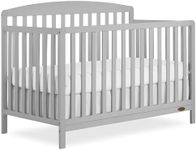 Dream On Me JPMA & Greenguard Gold Certified Odelle 5 in 1 Convertible Crib in Pebble Grey, Built of Sustainable Pinewood, 3 Mattress Height Settings, Non-Toxic Water-Based Paint Finish