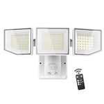 Motion Sensor Outdoor Lights, 38W 8000LM LED Security Lights, 3 Head Adjustable Motion Detected Flood Lights, IP65 Waterproof, Dusk to Dawn, 6500K, Outdoor Floodlights for Garage, Yard, Patio, Porch