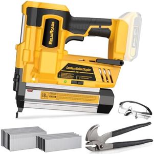 ReliaRoads 2" Cordless Brad Nailer, Patented 18GA 2-in-1 Staple Nail Gun Battery Powered Compatible with DeWalt 20V MAX Battery, Electric Nail Gun with Nails Puller, 1600 Nails (Battery Not Included)