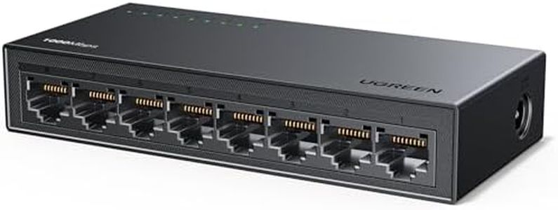 UGREEN Ethernet Switch, 8 Port Gigabit Ethernet Splitter, Plug & Play, Wall Mount & Desktop Network Switch Hub, Unmanaged, Compact, with LED, Fanless Quiet, for Internet Cable, Laptop, Router, NAS