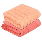 Kuber Industries Face Towel | Towels for Facewash | Towels for Gym | Facewash for Travel | Towels for Daily use | Workout Hand Towel | Lining Design | 14x21 Inch | Pack of 2 | Multi