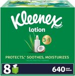 Kleenex Lotion Facial Tissues with Coconut Oil, 8 Cube Boxes, 80 Tissues Per Box, 3-Ply