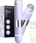Bikini Trimmer Women 2-in-1 Facial Hair Remover for Women,USB-C Razors Woman,Dual Head Shaver Woman with Light for Intimate,Lady Shavers for Woman Pubic Hair for Lip Underarm Body,Travel Lock, Purple
