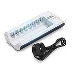 EBL 8 Bays Indepedent AA AAA Battery Charger for Ni-MH Ni-CD Rechargeable Batteries Upgraded 808 Individual Charger