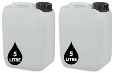 PowerChem 2 x 5L JERRY CAN - UN Approved Stackable Bottle Container + 51mm Tamper Evident Cap | Perfect for Storage of Water Liquid NATURAL