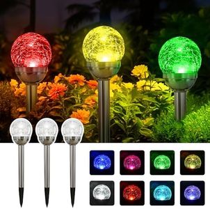 SOLPEX Solar Garden Lights Outdoor, 3 Pack Color Changing Solar Lights