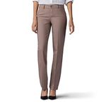 Lee Women's Secretly Shapes Regular Fit Straight Leg Pant, Light Fawn, 12