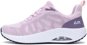 BiNHam Women's Walking Shoes with Arch Support Plantar Fasciitis Air Tennis Sneakers for Gym Workout Pink Purple 7