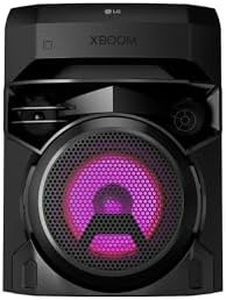 LG, Enceinte Bluetooth Puissant, PartyBox, Karaoke, Grosse Enceinte Bluetooth Lumineuse, XBOOM, Portable à roulettes, Enceinte Bluetooth Portable Exterieur, Multi Bluetooth et Application, RNC2, Noir