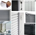 PVC Venetian Blind Blinds Easy Fit Curtains Trimmable Fittings Windows Treatment Shutters Twist Open Close (Grey, 90x150)