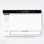 Bliss Collections Monthly Planning Pad, To Do List Notebook - Undated Tear-Off Sheets Notepad - Work Calendar, Organizer, Scheduler for Goals, Tasks - Get Stuff Done, 12" x 18", 18 Sheets