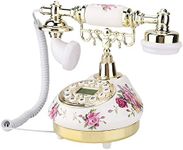 Antique Telephone, Fixed Digital Vintage Telephone Classic European Retro Landline Telephone Old Corded Digital Phones for Home Hotel Office Decor with Incoming Call Display & Quickly Check, Call Back