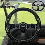 WUKO HUNT Golf Cart Steering Wheel,Fit Yamaha,EZGO TXT/RXV/Valor,Club Car DS/Precedent/Onward/Tempo,Universal Design For Most Golf Cart(Black 1#)