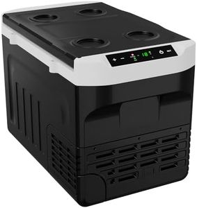 YOPOWER Car Fridge Freezer, 28L Portable Electric Compressor Cooler, -20°C to 20°C Mini Refrigerator, 12/24V DC 200-240 Volt AC for Camping Caravan RV Truck Road Trips