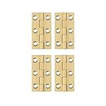 YOFASEN Copper Small Hinges Door Hinges - Brass Folding Butt Hinges Furniture Cabinet Butt Hinges with Hinge Fixing Screws, Gold, 2 Inch(50x27x1.2mm) - 4pcs