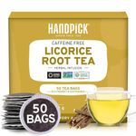 HANDPICK, Licorice Root Tea Bags (50 Count, 2g/bag) Licorice Tea | Non-GMO, Caffeine Free | Premium Quality Eco Conscious Round Bags