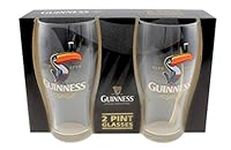 Guinness Toucan Stout Beer Glass Twin Pack | Certified Official Merchandise 20oz Glass | Gifts for Beer Lovers