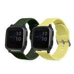 kwmobile Watch Strap Set Compatible with Garmin Venu Sq Music/Sq - 2x TPU Silicone Fitness Tracker Sports Band - Size Small (S)