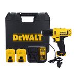 DEWALT DCD710D2-IN 12V Max 10mm Lithium-Ion Cordless Drill With 2 AH Capacity x 2 Batteries Included, Yellow and Black